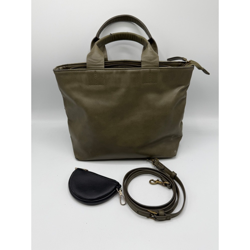 Universal Thread Olive Green Faux Leather Tote Crossbody Bag
